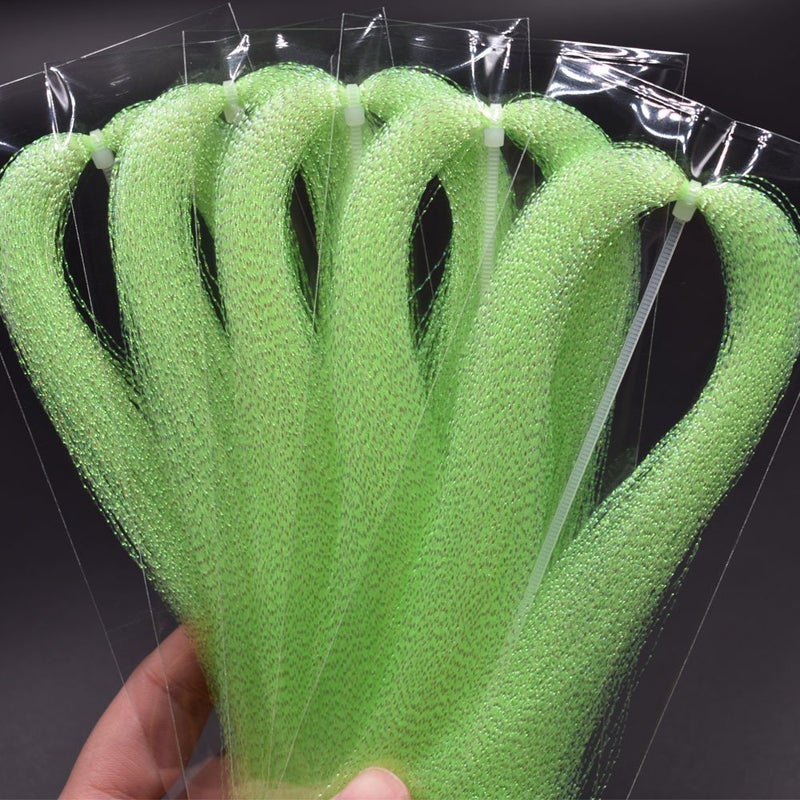 PHECDA PROFLY 10 Packs Crystal Flash Fly Fishing Line Fly Tying Material for Fishing Lure Dry Flies (10Packs Pearl Green) - Image 1